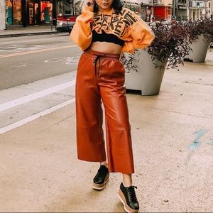 RUST LEATHER CULOTTES